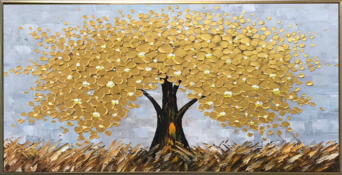 Tranh hiện đại cây lá vàng VH103 - vẽ cây lá vàng: Tranh hiện đại cây lá vàng VH103 giống như một tác phẩm nghệ thuật sáng tạo, mang lại cảm giác đáng kinh ngạc và mê hoặc. Với phong cách đương đại và đầy cá tính, bức tranh này chắc chắn sẽ làm bạn say mê và thích thú với vẻ đẹp của cây lá vàng.