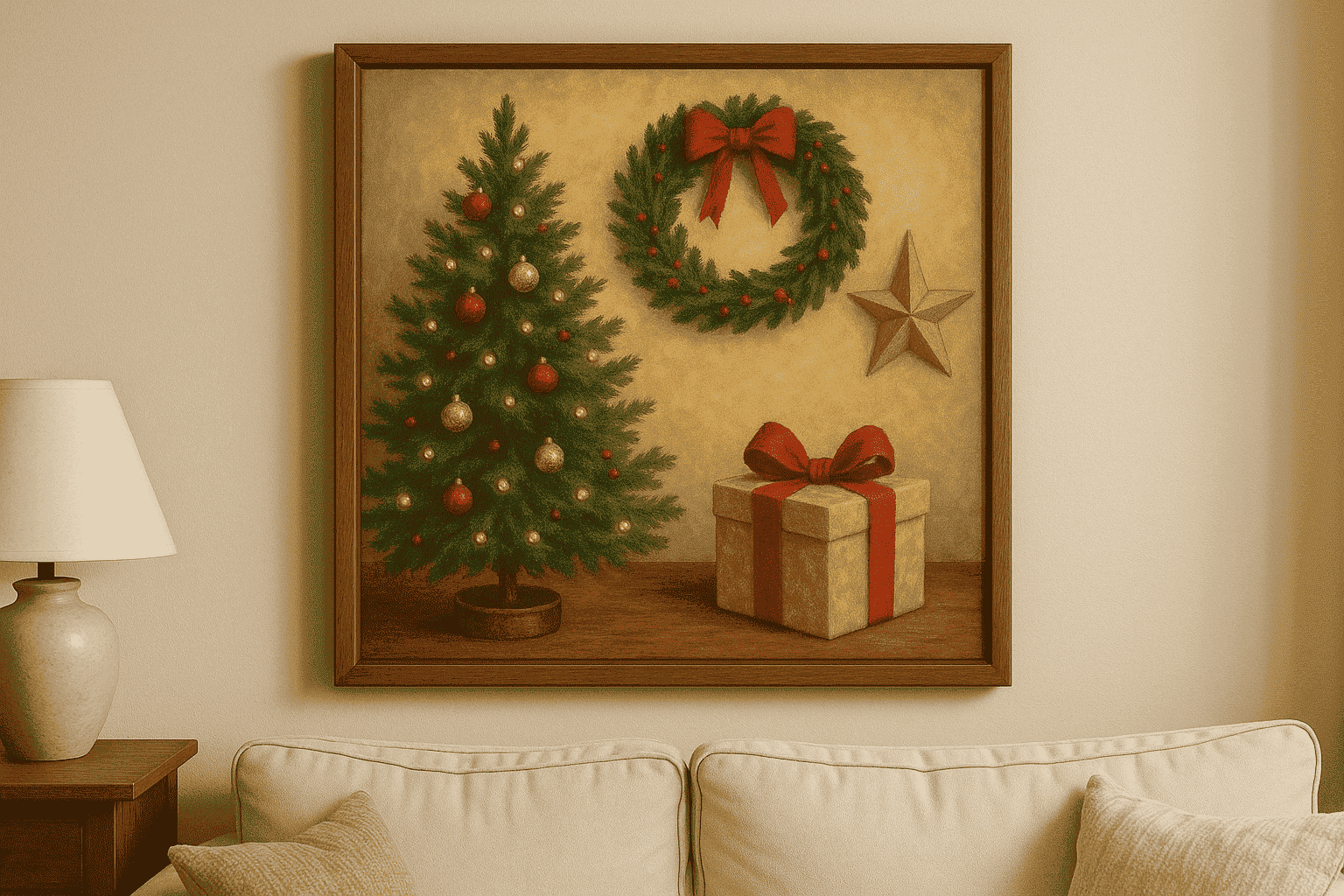 Tranh phòng khách Giáng sinh