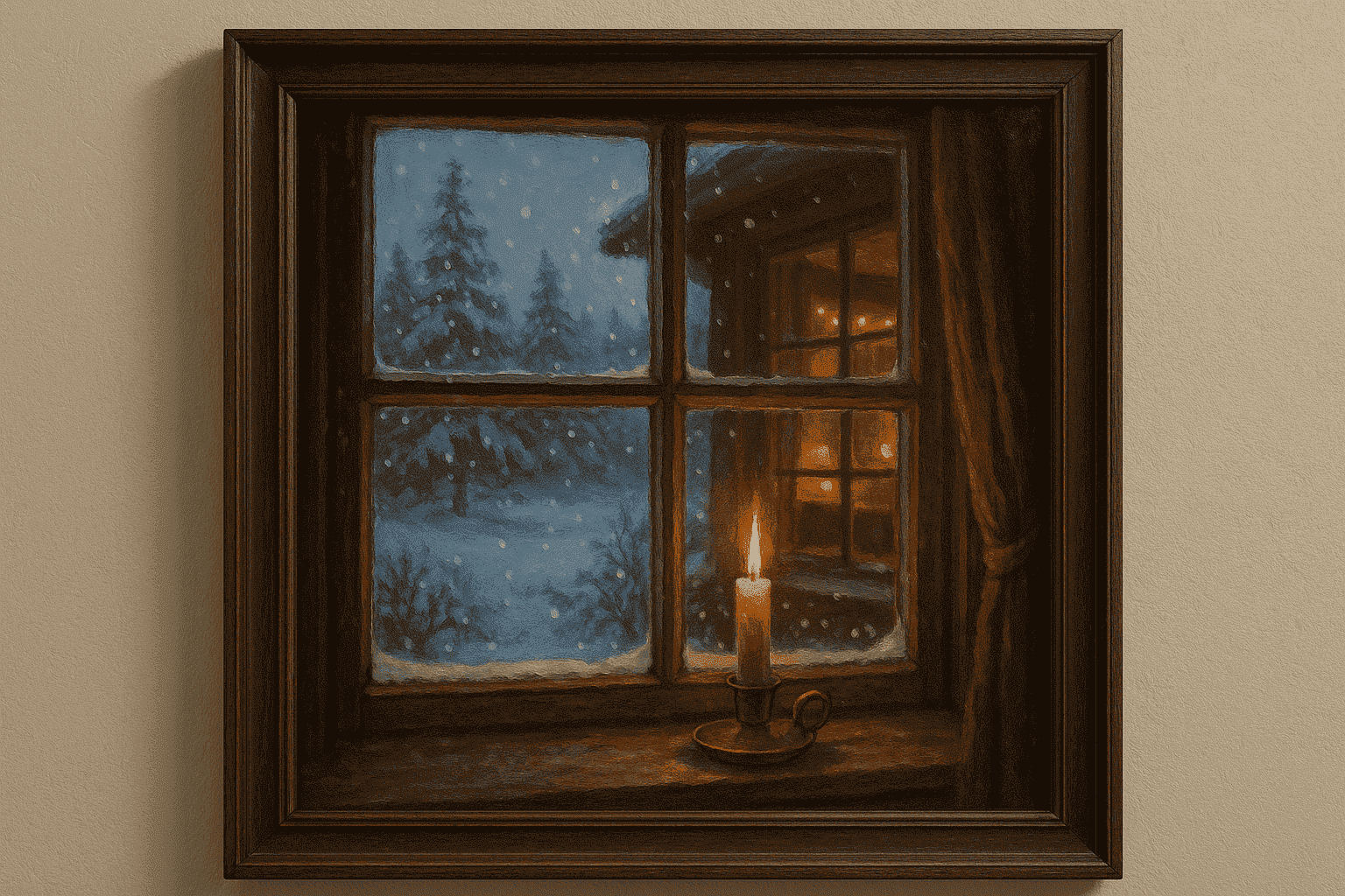 Tranh Giáng Sinh treo phòng khách