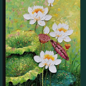 Tranh sen vẽ nổi