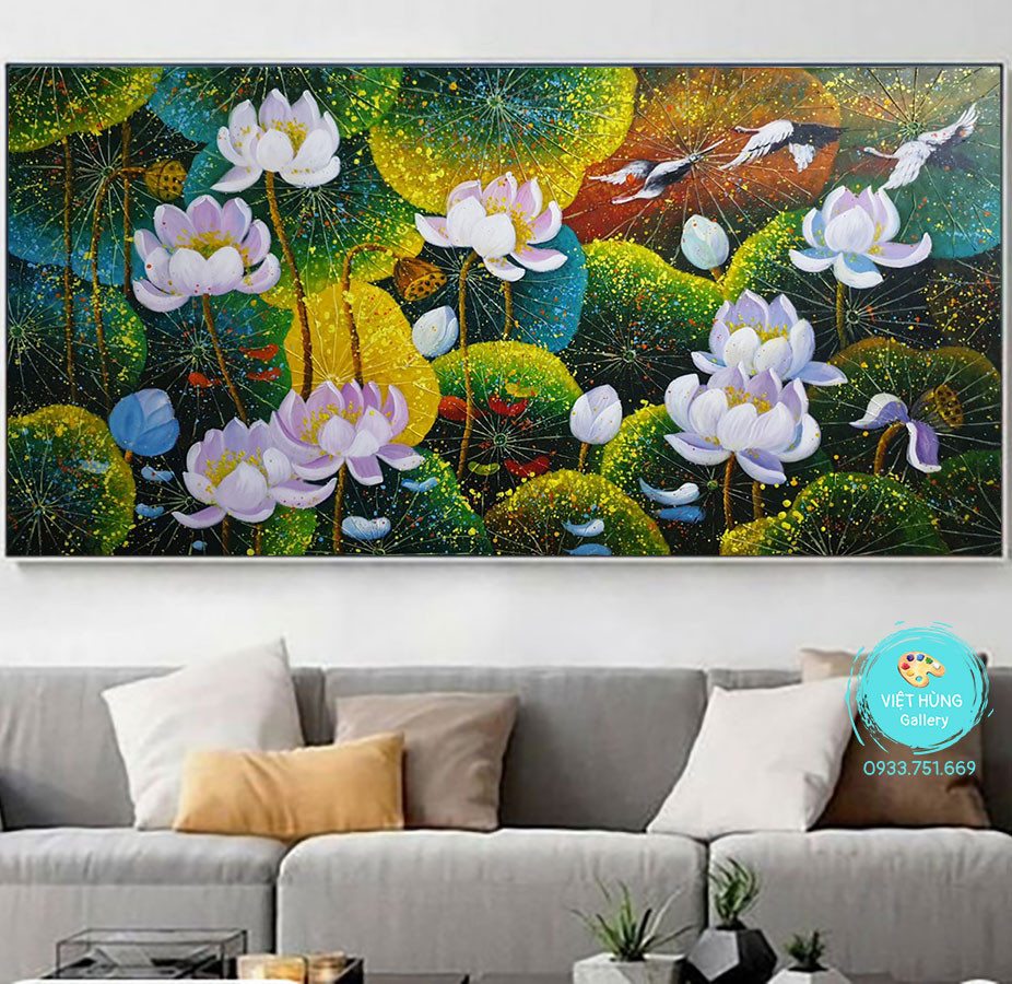 Tranh decor đầm hoa sen VH172