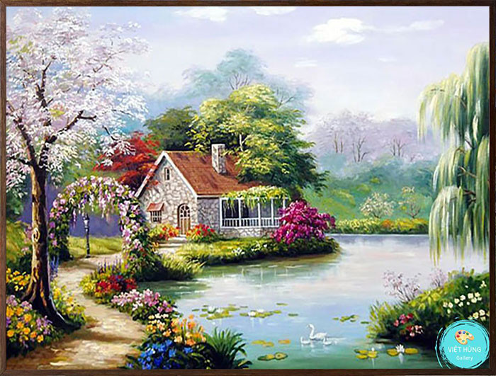 TRANH PHONG CẢNH NHÀ QUÊ CHÂU ÂU VH076