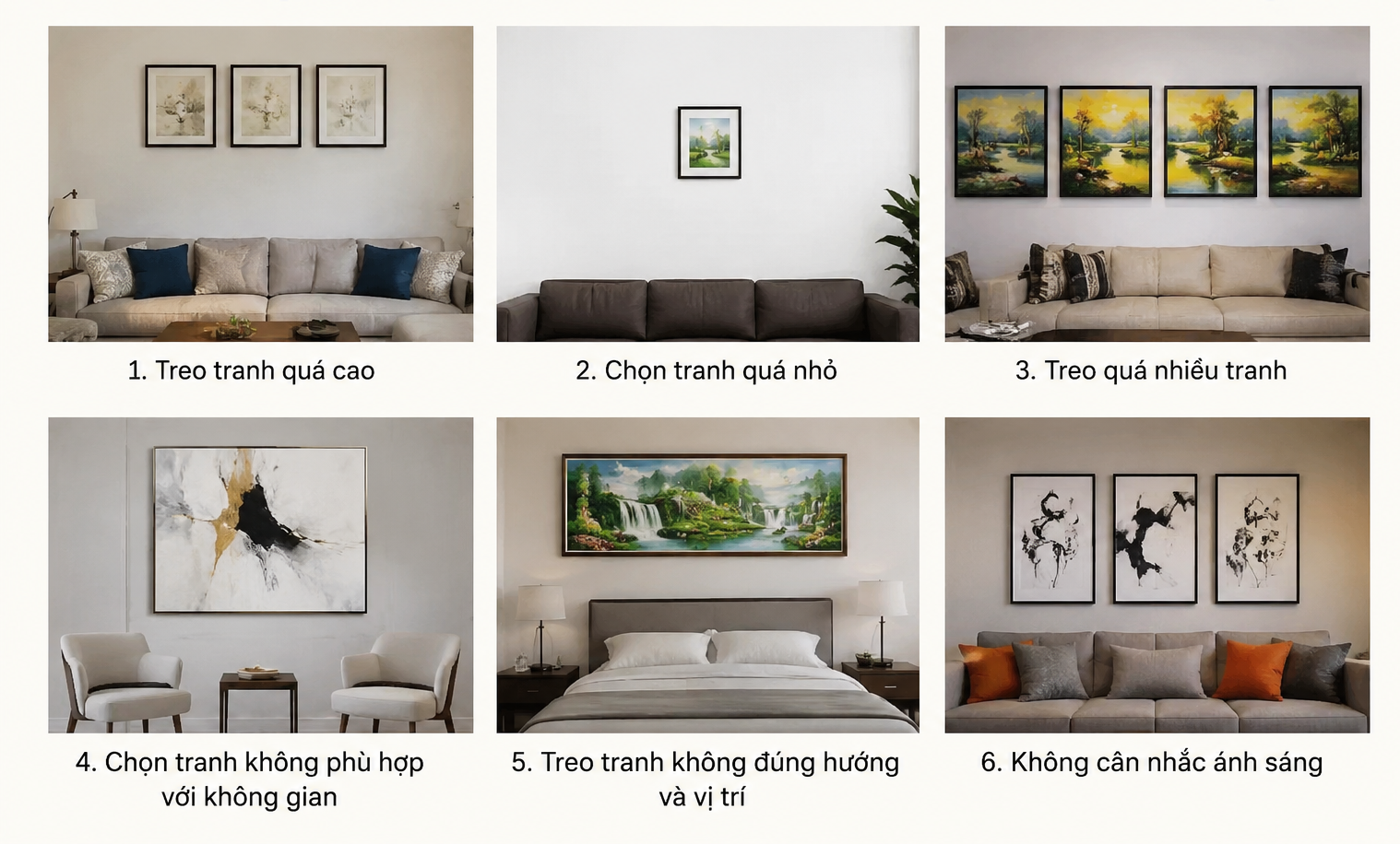 Những sai lầm khi treo tranh