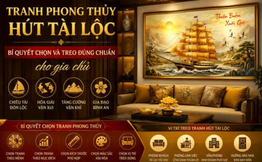 Tranh phong thủy hút tài lộc : bí quyết chọn và treo đúng chuẩn cho gia chủ